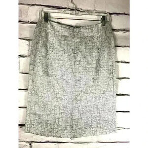 Giorgio Armani Womens Size 42 Silver/Blue Pencil Skirt Silk Linen Blend
